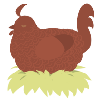Brusset Sprout, a russet chicken with a double-lace pattern