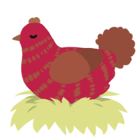 (unnamed), a crimson and russet chicken with a bar pattern