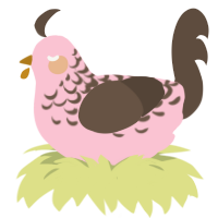A rose and bark chicken with a half-lace pattern