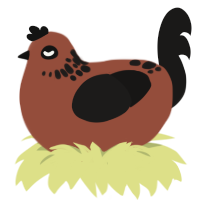 espresso bean, a russet and sable chicken with a neck-speckle pattern