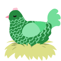 A viridian and spring chicken with a lace pattern