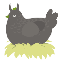 Gargoyle, a grey chicken with a half-lace pattern