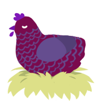 Vineyard, a wine and overcast chicken with a lace pattern