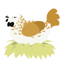 Salted Caramel, a white and gold chicken with a half-lace pattern