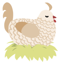 A cream and beige chicken with a lace pattern