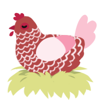 Roses, a red and rose chicken with a lace pattern