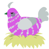 (unnamed), a orchid and silver chicken with a bar pattern