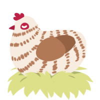 (unnamed), a cream and brown chicken with a bar pattern