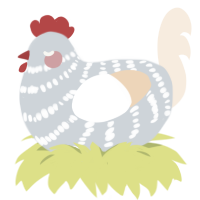 (unnamed), a mist and cream chicken with a bar pattern