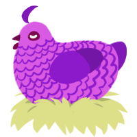 (unnamed), a orchid and violet chicken with a lace pattern