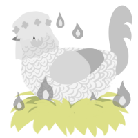 A white and silver chicken with a double-lace pattern
