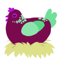 A wine and spring chicken with a neck-speckle pattern