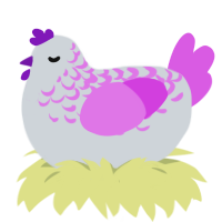 (unnamed), a mist and orchid chicken with a half-lace pattern