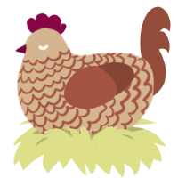 A beige and russet chicken with a lace pattern