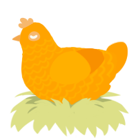 Physalis, a gold and ochre chicken with a lace pattern