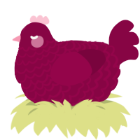 Romance, a maroon chicken with a lace pattern