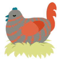 A ash and vermilion chicken with a bar pattern