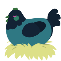 A sea and tumblr chicken with a head pattern