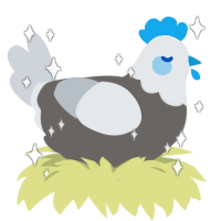Brightside, a grey and mist chicken with a head pattern