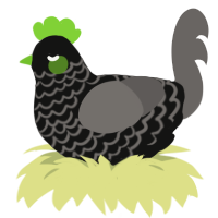 Monster Energy, a black and grey chicken with a lace pattern