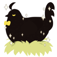 Gift Box, a black chicken with a speckle pattern