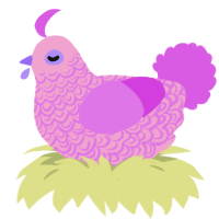 Chewing Gum, a pink and orchid chicken with a double-lace pattern