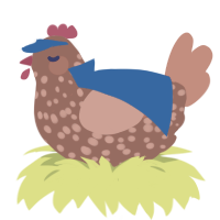 じゃが芋, a russet and vermilion chicken with a speckle pattern