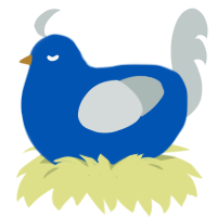 A ultramarine and silver chicken