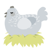 A mist chicken with a half-lace pattern