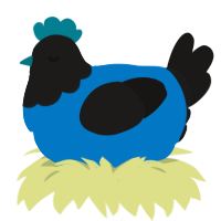 (unnamed), a sapphire and sable chicken with a head pattern