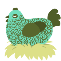 (unnamed), a mint and olive chicken with a double-lace pattern