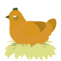 pumpkin, a orange and ochre chicken with a head pattern