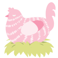 Rosemary, a rose chicken with a bar pattern
