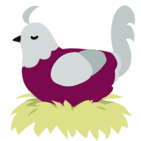 Silvering, a wine and silver chicken with a head pattern