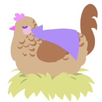 A beige and brown chicken with a half-lace pattern
