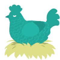 Gazing Orb, a turquoise chicken with a lace pattern