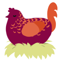 (unnamed), a maroon and vermilion chicken with a half-lace pattern