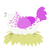 (unnamed), a white and orchid chicken with a half-lace pattern