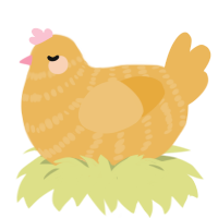 Honey, a honey chicken with a bar pattern