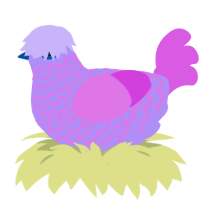Sand Paper, a lilac and orchid chicken with a lace pattern