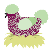 A wine and gluppy chicken with a double-lace pattern
