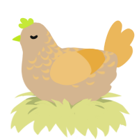 Sweet Potato, a beige and honey chicken with a half-lace pattern