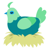 A teal and spring chicken with a head pattern