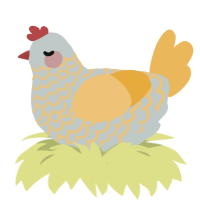 Deirdra, a silver and honey chicken with a lace pattern