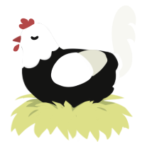 (unnamed), a black and white chicken with a head pattern