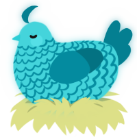 PW Electric Boogaloo, a aqua and sea chicken with a lace pattern