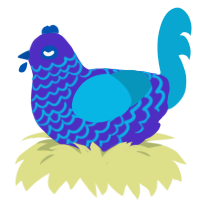 deep sea orb, a indigo and cerulean chicken with a lace pattern