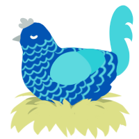 Tide pool, a ultramarine and aqua chicken with a lace pattern