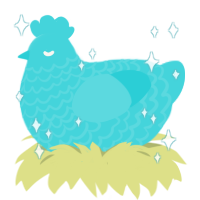 Aqua, a aqua chicken with a lace pattern