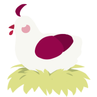 (unnamed), a white and maroon chicken